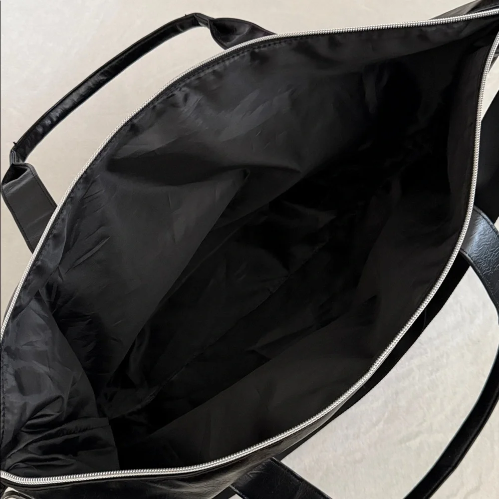 John Varvatos | Faux Leather Weekender Travel Duffel Tote Bag Shoulder Strap - Picture 13 of 16